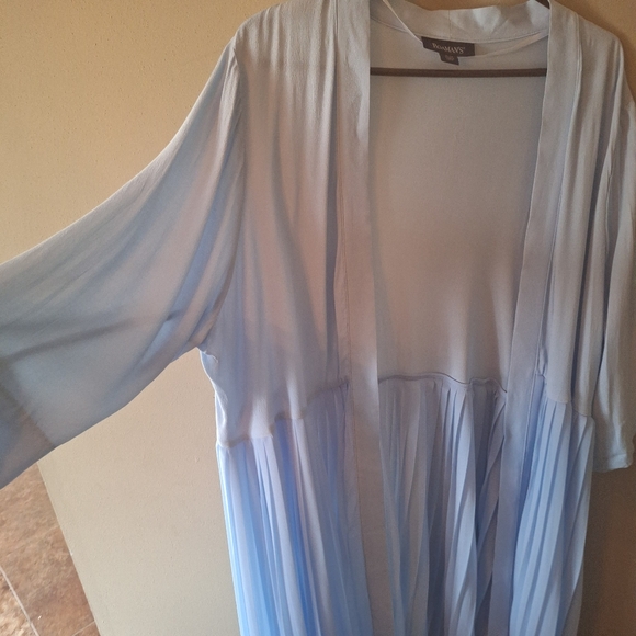 Powder Blue Bohemian Daydream Long Sheer Pleated Cardigan Kimono 18/20 - Picture 10 of 16